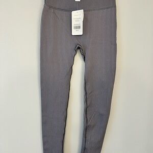 NWT Fabletics Gray Striped Kids Leggings